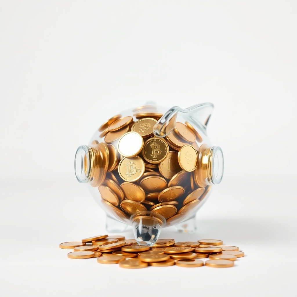 저금통과 동전을 통해 절약의 가치를 표현한 이미지